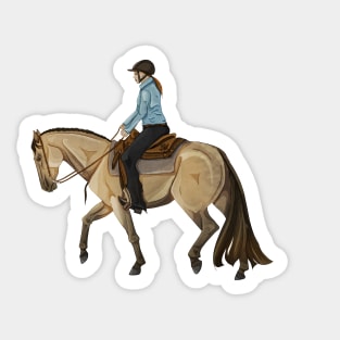 Buckskin Western Dressage Horse Sticker